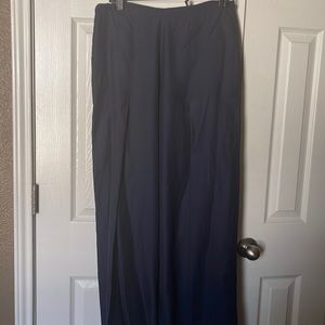 High waist palazzo pants, back-zip, thigh split
